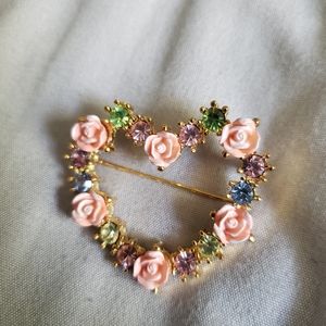 Avon accented Heart pin